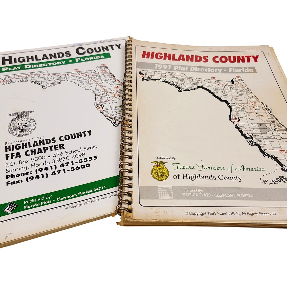 Florida‎ Plats Highlands County Plat Directory Florida 1991 1998 White Maps